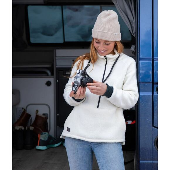 Deso Tioga Half-Zip Pull Over Fleecek Sweater S/M Fall‎ Winter Cozy Warm - Picture 2 of 7